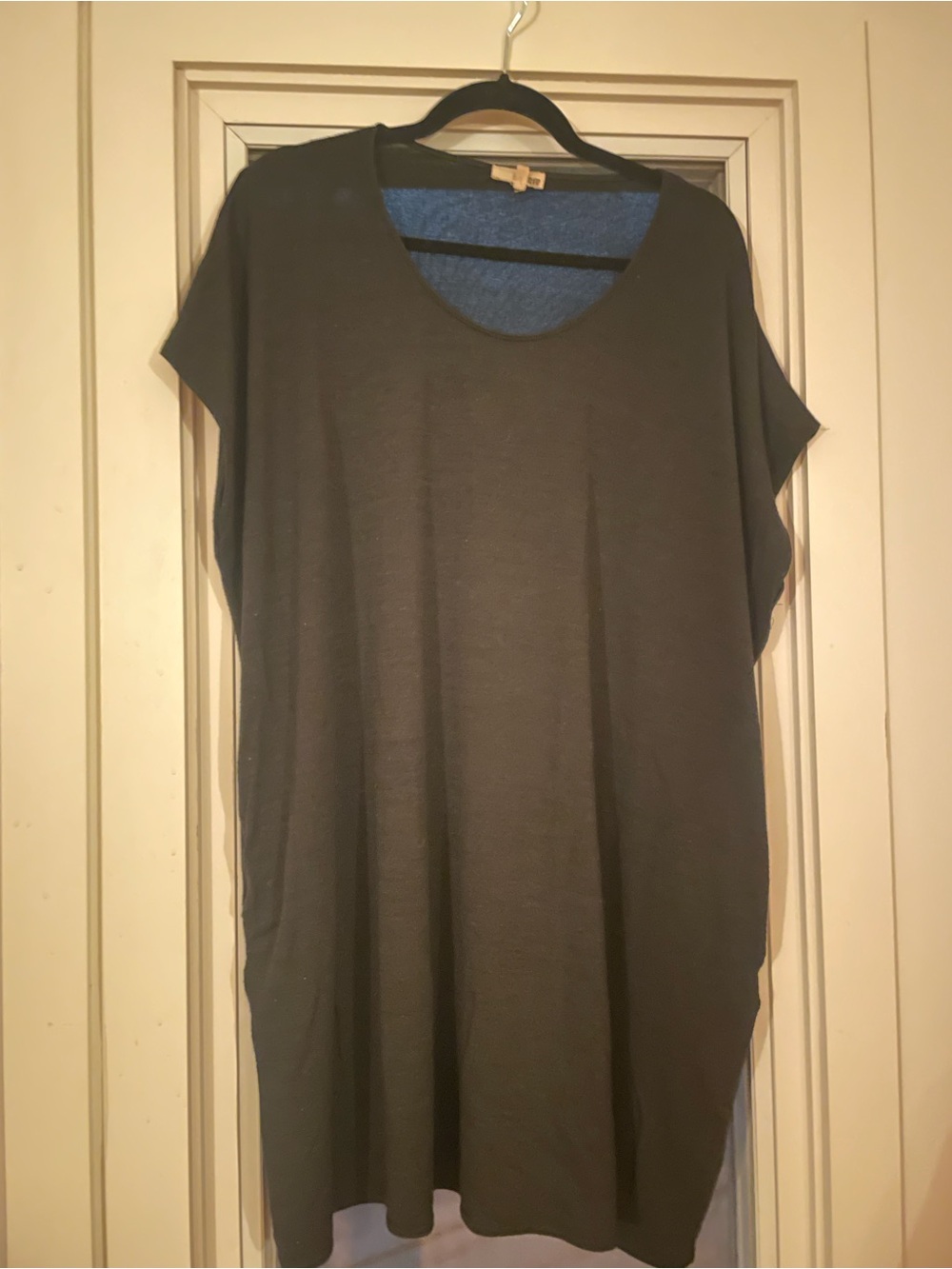Wilfred Black Oversized Scoop-Neck Tunic Dress with pockets